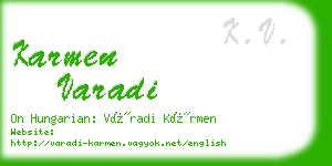 karmen varadi business card